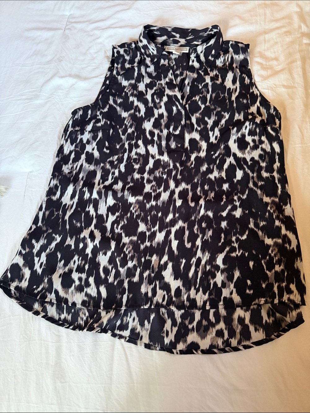 Dana Buchman Black & White Animal-Print Sleeveless Top